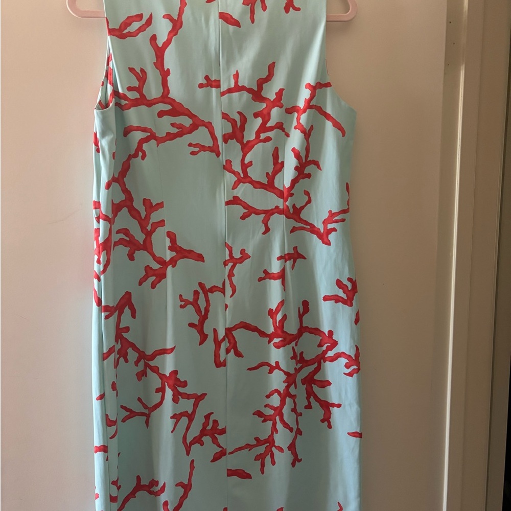 J. McLaughlin Blue & Coral Sleeveless Sophia Dress Sheath Resort Dress - NWT - Picture 3 of 8